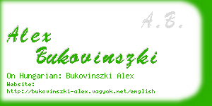 alex bukovinszki business card